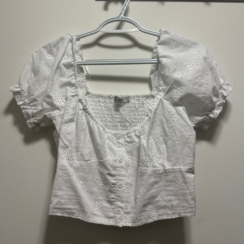 Floral square neck top